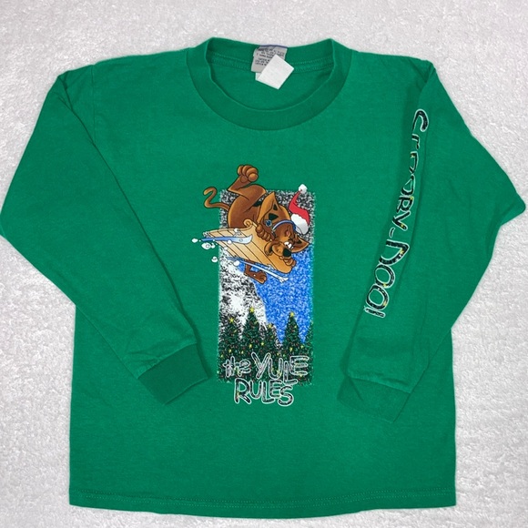 Vintage Cartoon Network scooby do Christmas long sleeve tee t-shirt large 7 - Picture 1 of 9